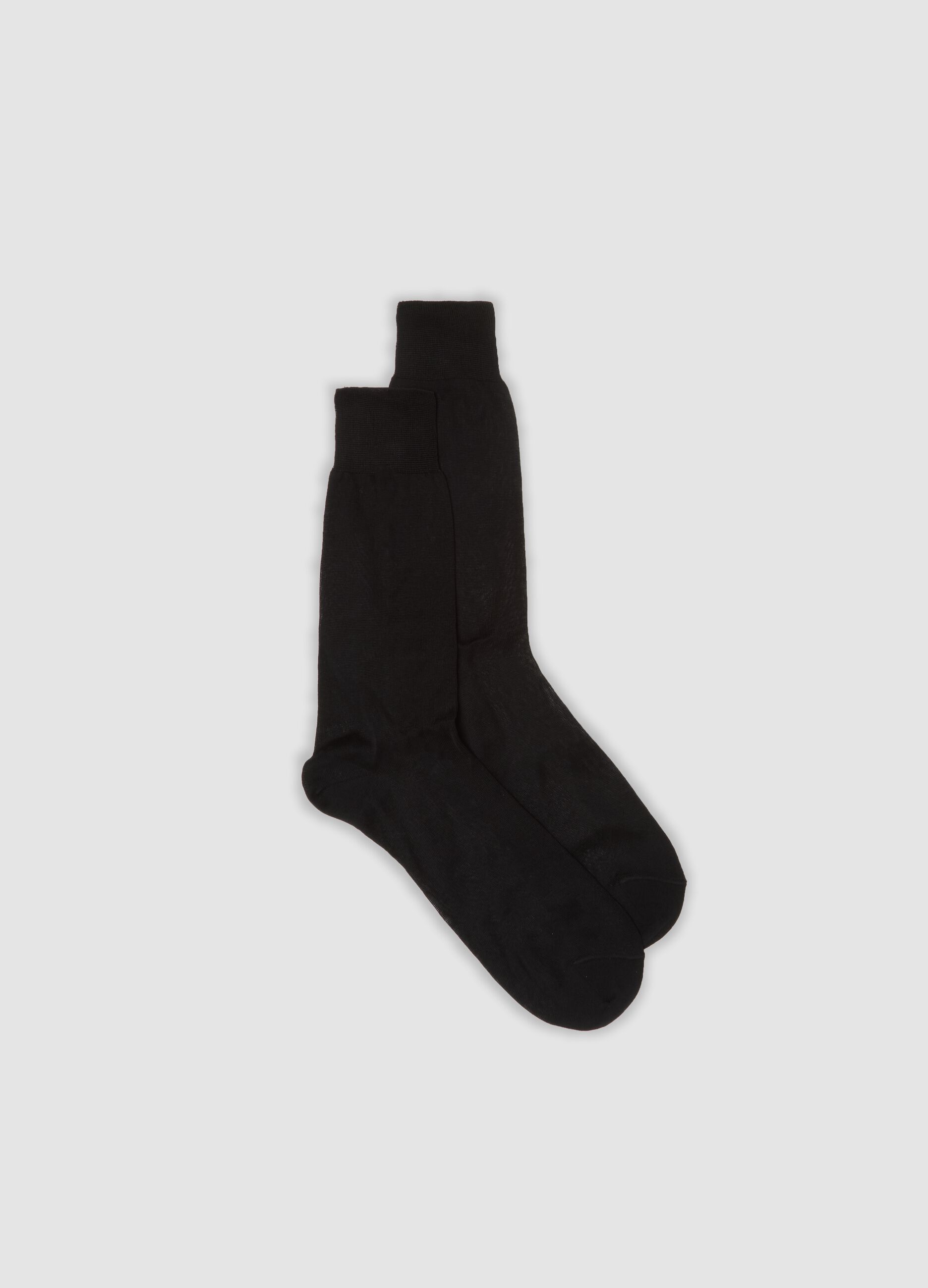 Black short socks in pure cotton