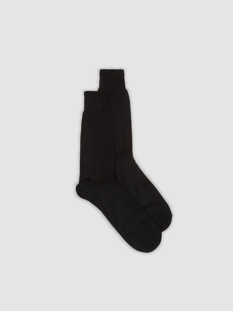 Black short socks in pure cotton_0