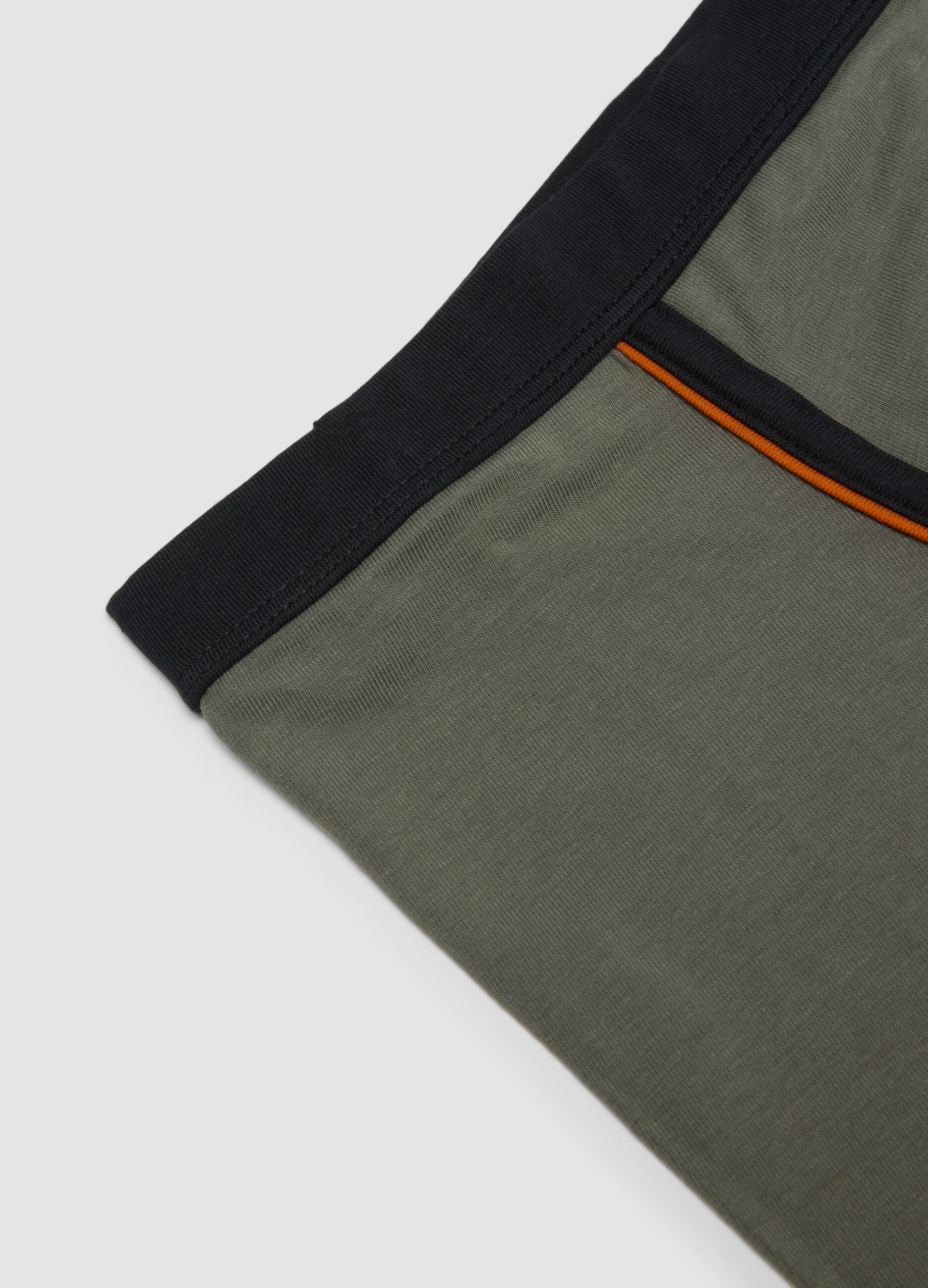 Green organic stretch cotton boxer shorts