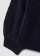 Blue cable-knit cardigan with buttons, regular fit_3