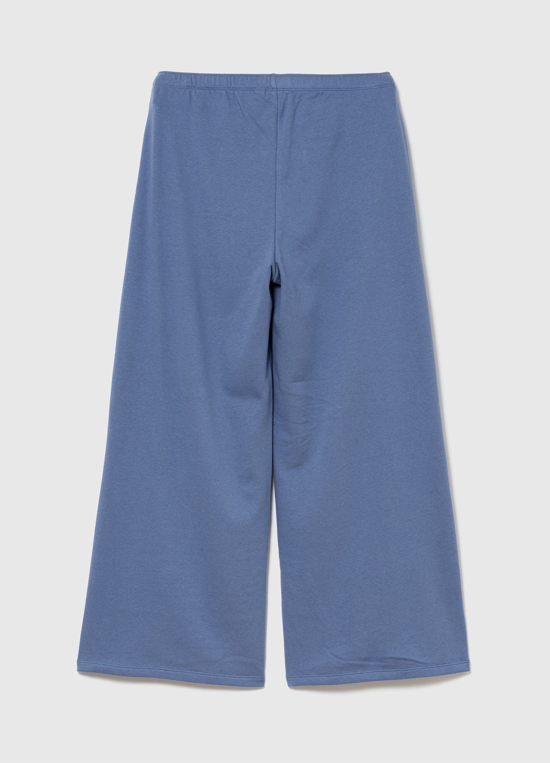 Blue wide-leg cotton-blend trousers with GAP logo