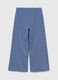 Blue wide-leg cotton-blend trousers with GAP logo_1
