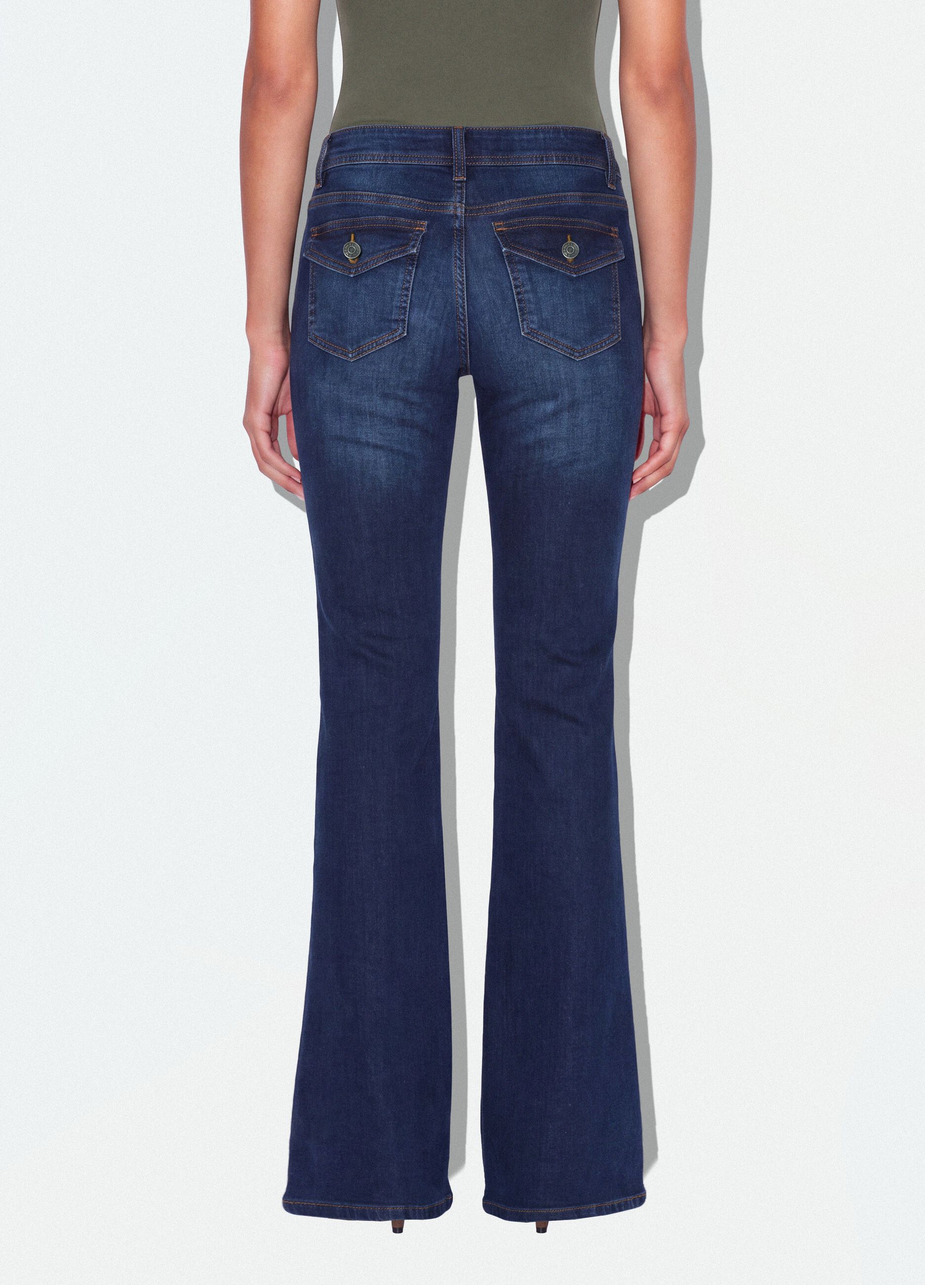 Blue stretch-cotton flared jeans