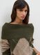 Maglione verde in lana elasticizzata con scollo a barchetta regular fit_2