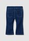 Blue stretch cotton flare-fit jeggings for baby girl_1