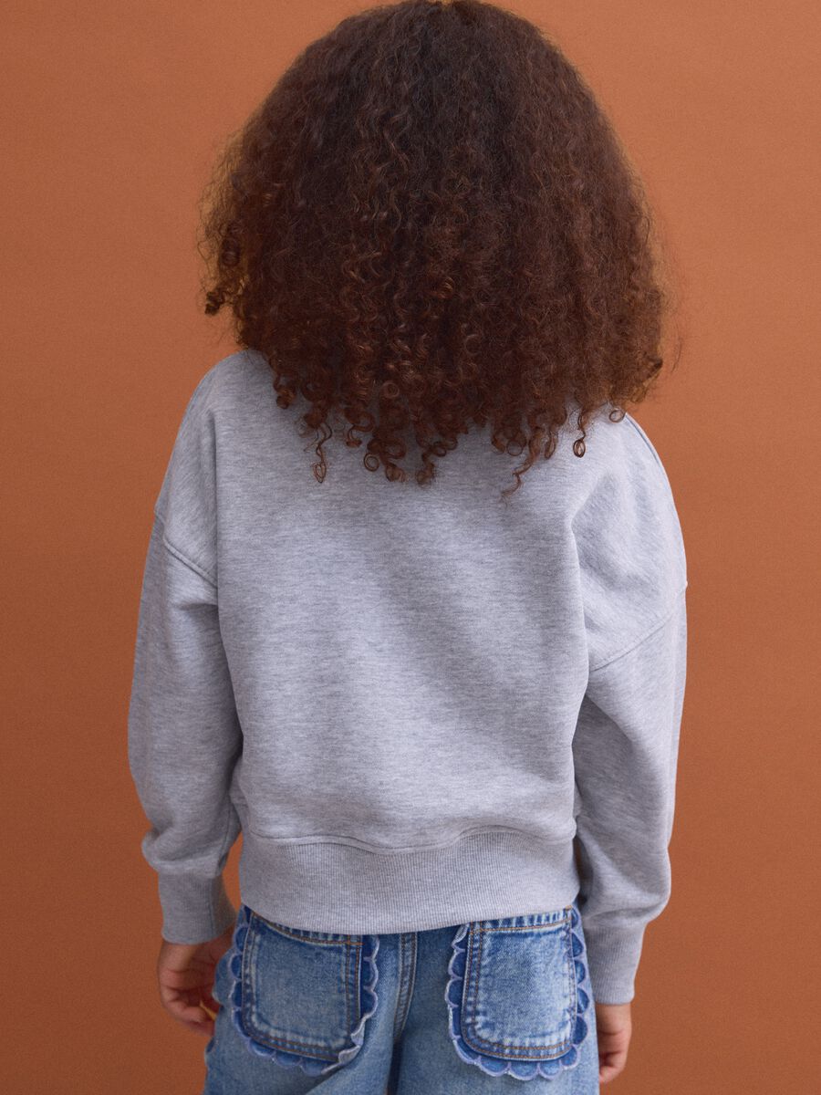 Grey cotton-blend crew-neck sweatshirt with sequins_2