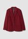 Red stretch viscose-blend regular-fit blazer with classic lapels_0