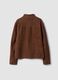Brown genuine leather jacket with zip, regular fit_6