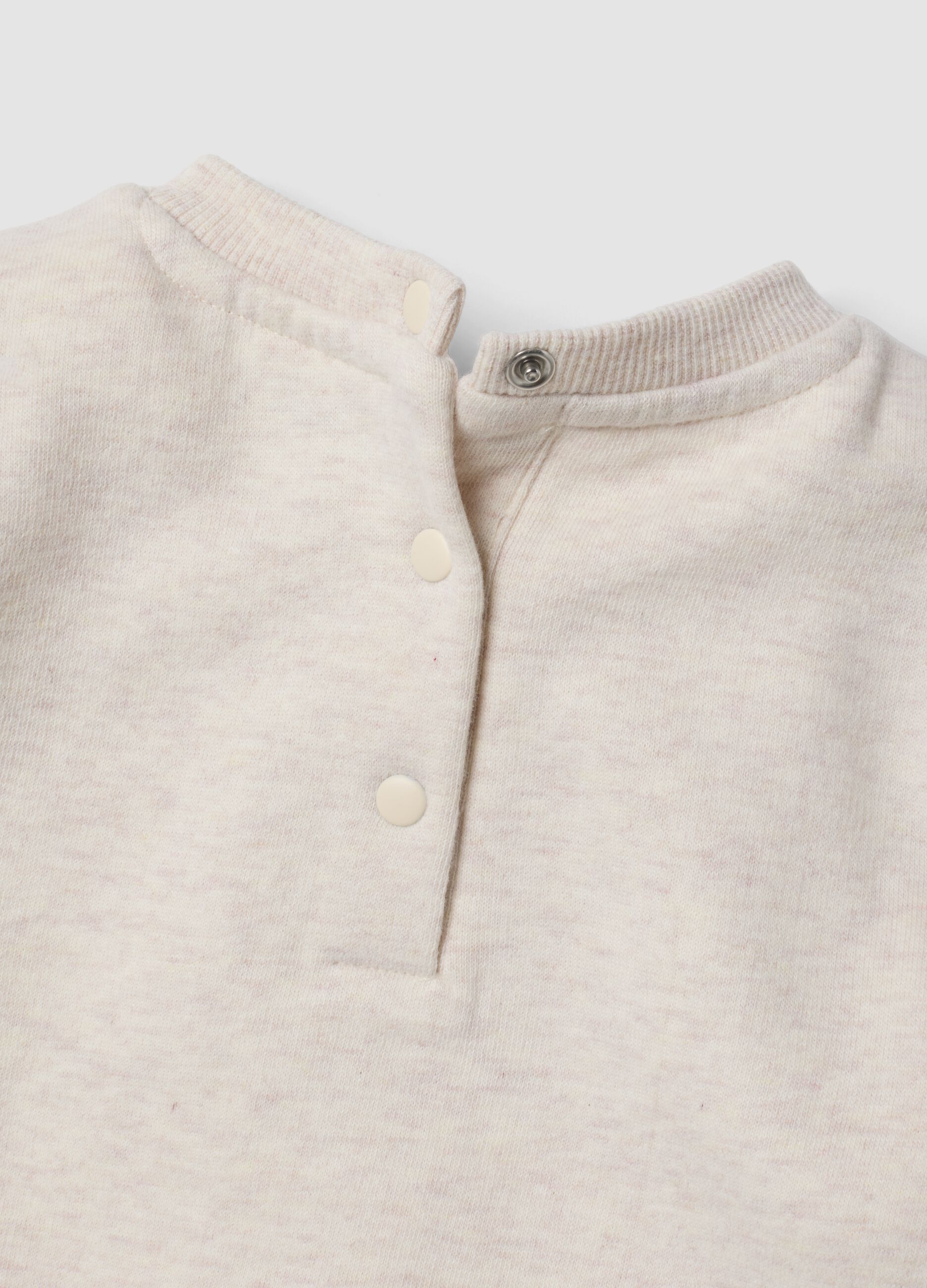 Beige and brown organic cotton-blend set with Bambi print
