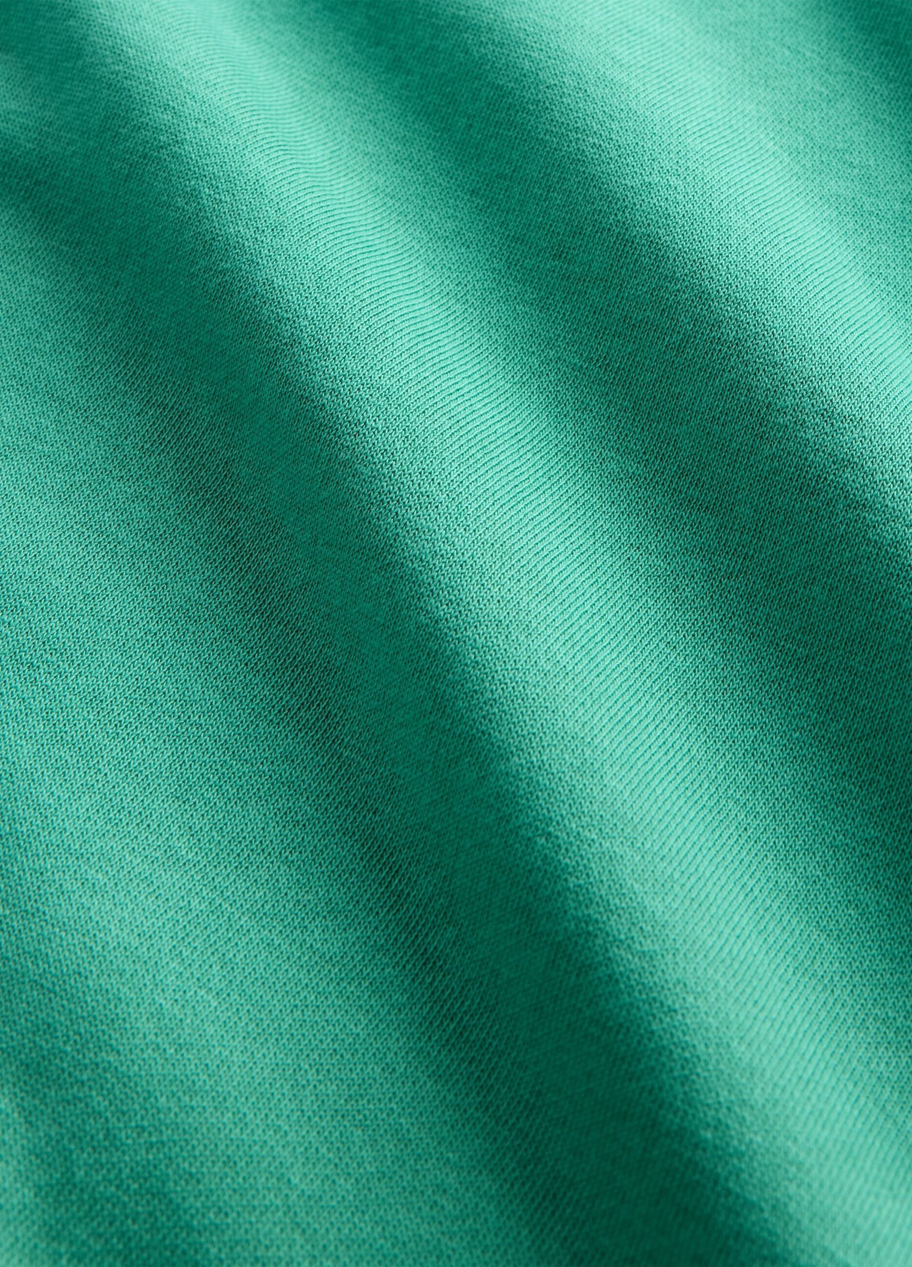 Green Cotton Crew Neck Sweatshirt