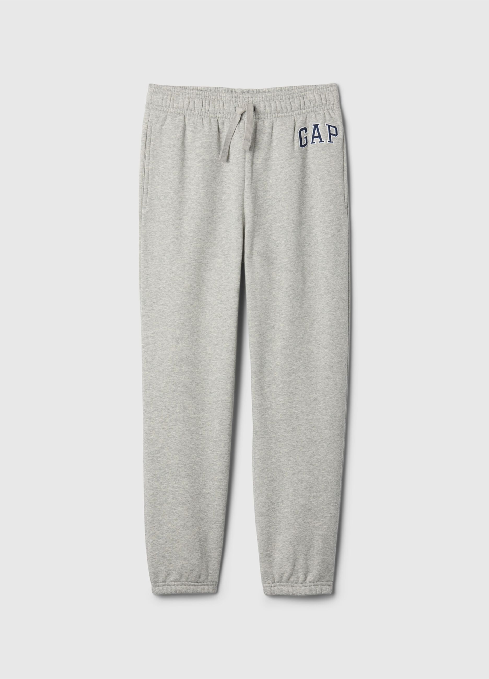 Light grey cotton-blend jogger trousers with GAP logo