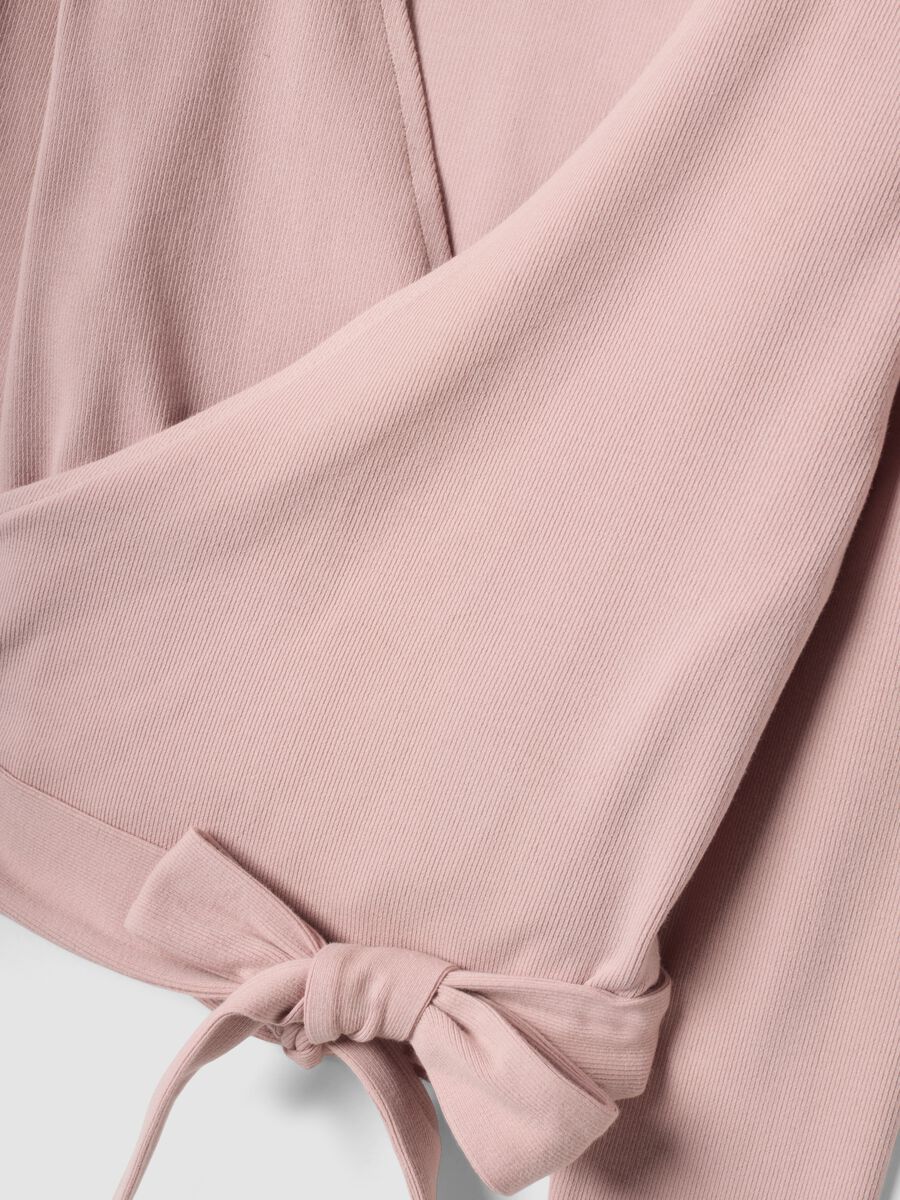 Wrap top rosa in cotone elasticizzato a costine ALTAVIA STUDIO_7