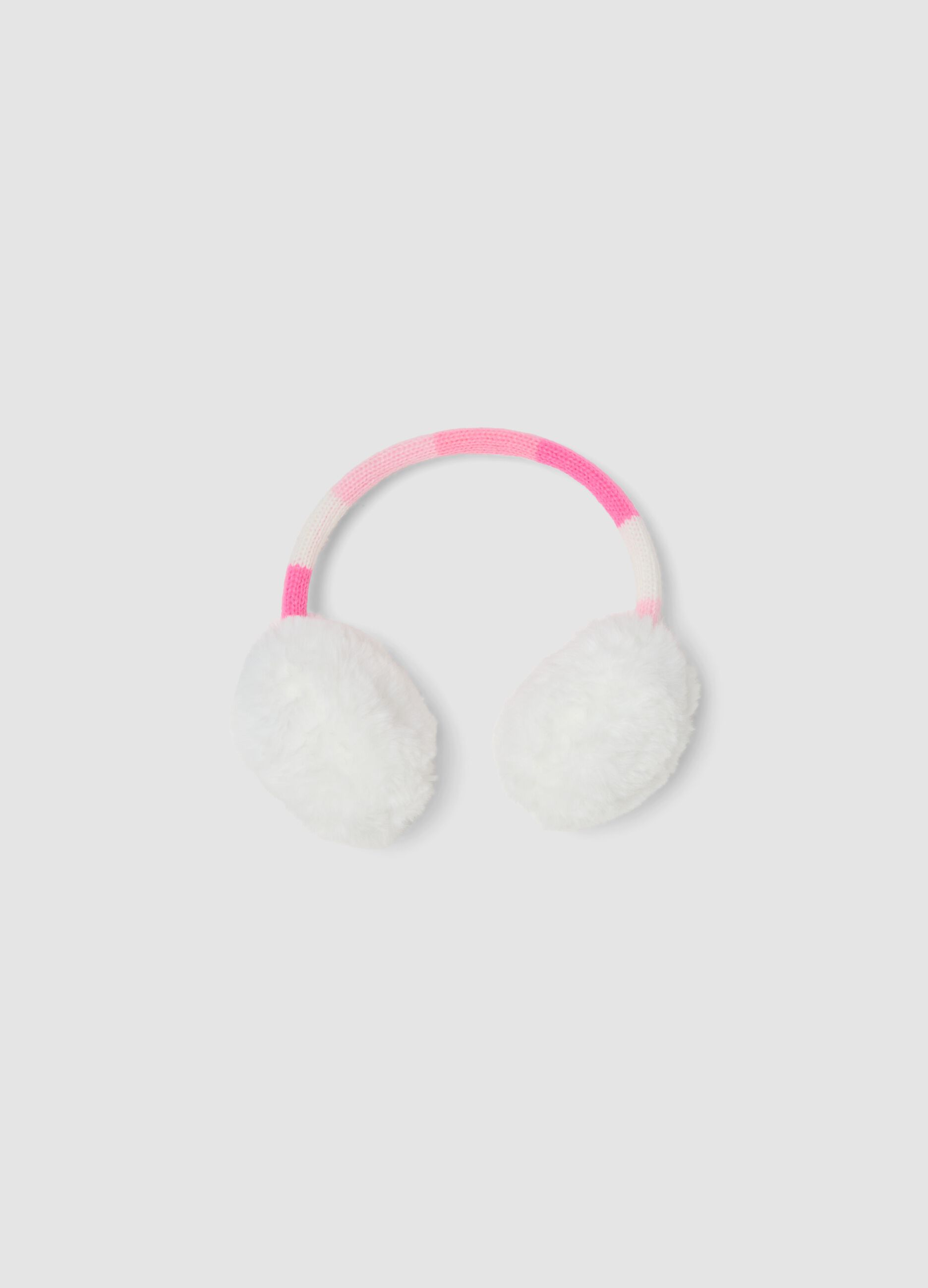 Copriorecchie bianchi con dettagli rosa
