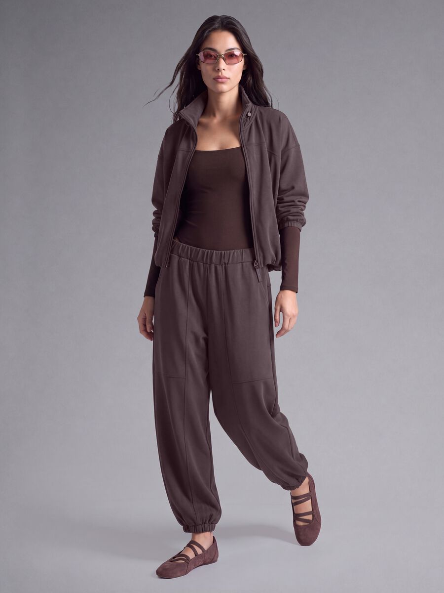 Cropped purple full-zip soft-touch jacket with stand-up collar ALTAVIA STUDIO_3