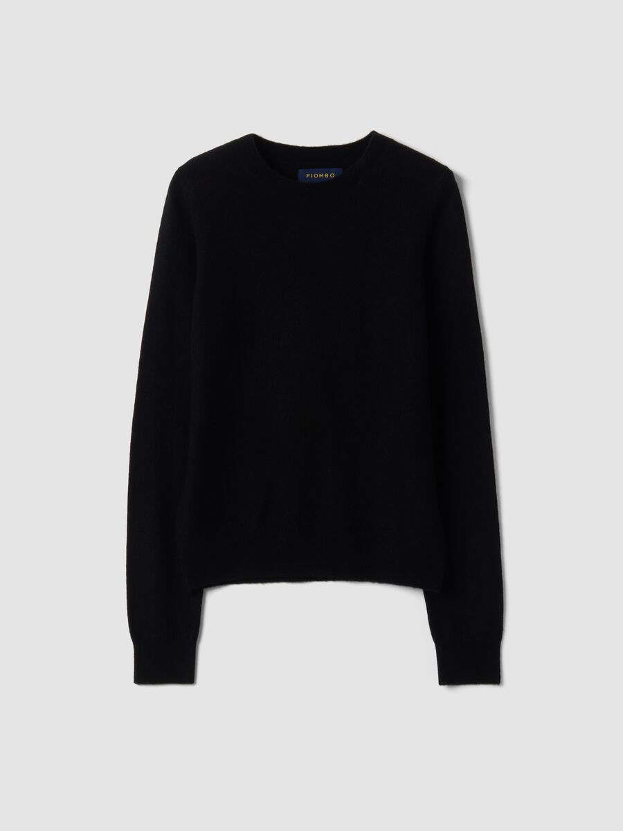 Black pure wool crew-neck jumper_0