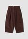 Brown ribbed wide-leg trousers_0