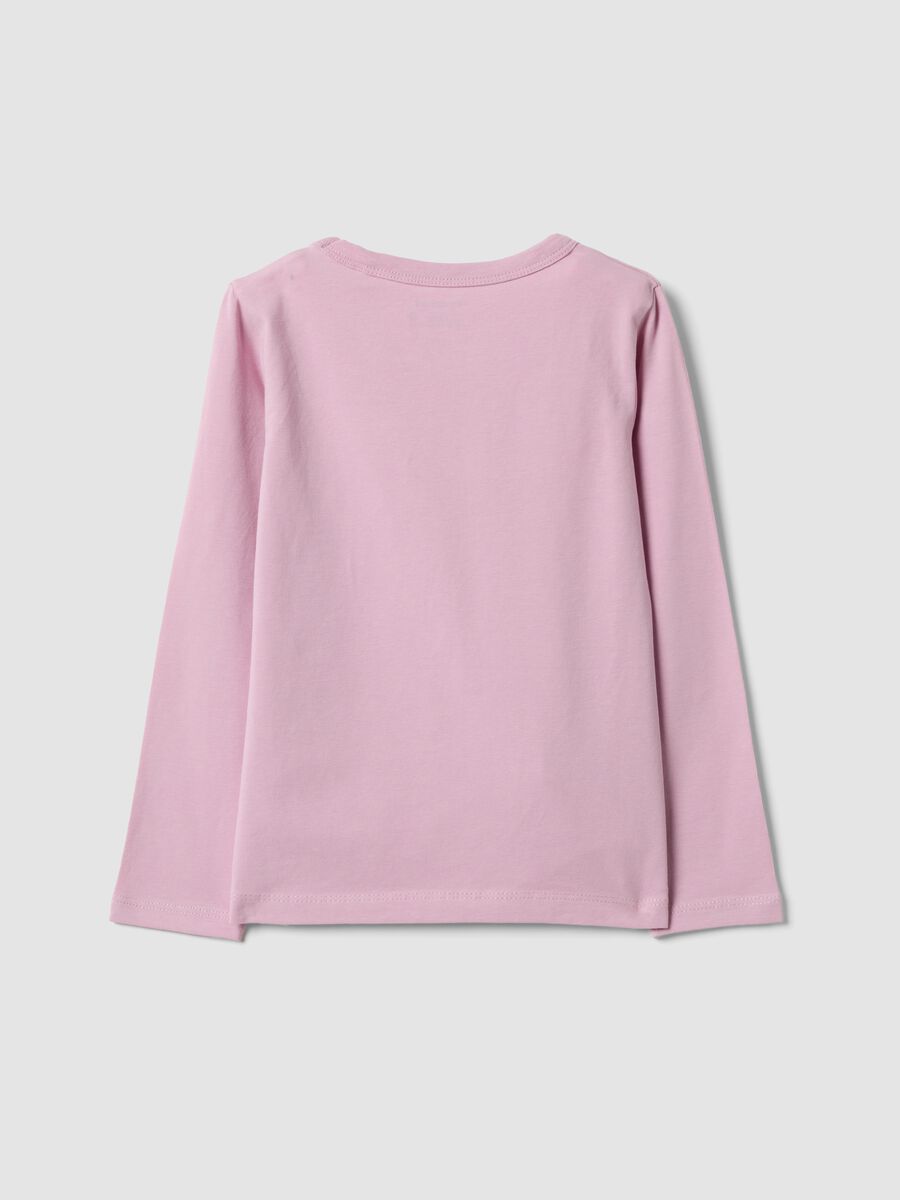Pink long-sleeve stretch-cotton T-shirt_1