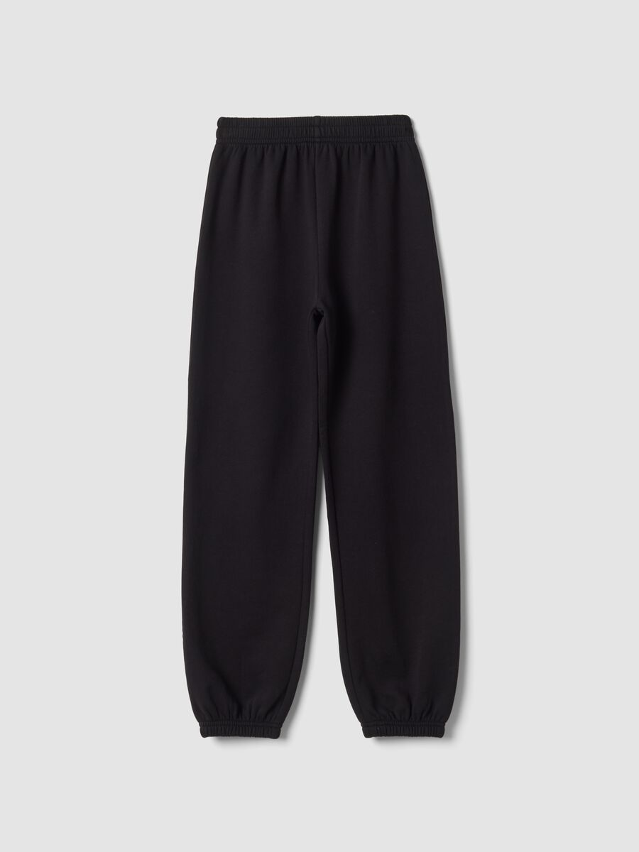 Black pure cotton joggers_0
