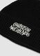 Black ribbed knit beanie with turn-up cuff_2