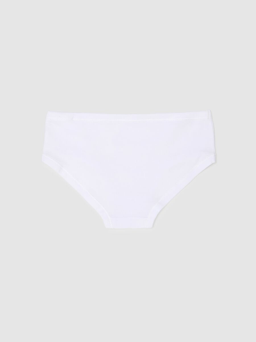 Girl's white cotton stretch regular fit briefs_1