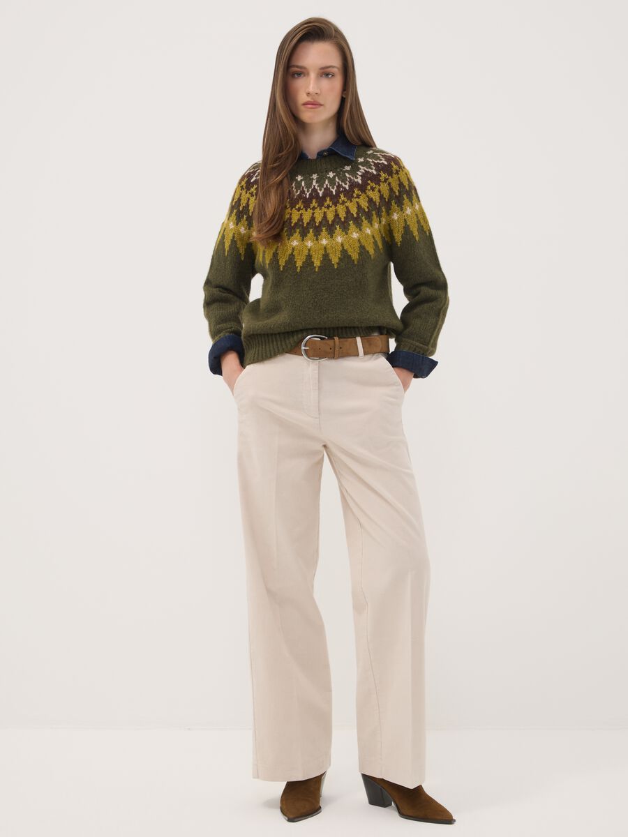 Beige The Iconic Pants straight-fit ribbed stretch cotton trousers_0