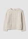 White regular-fit cable-knit stretch jumper_0