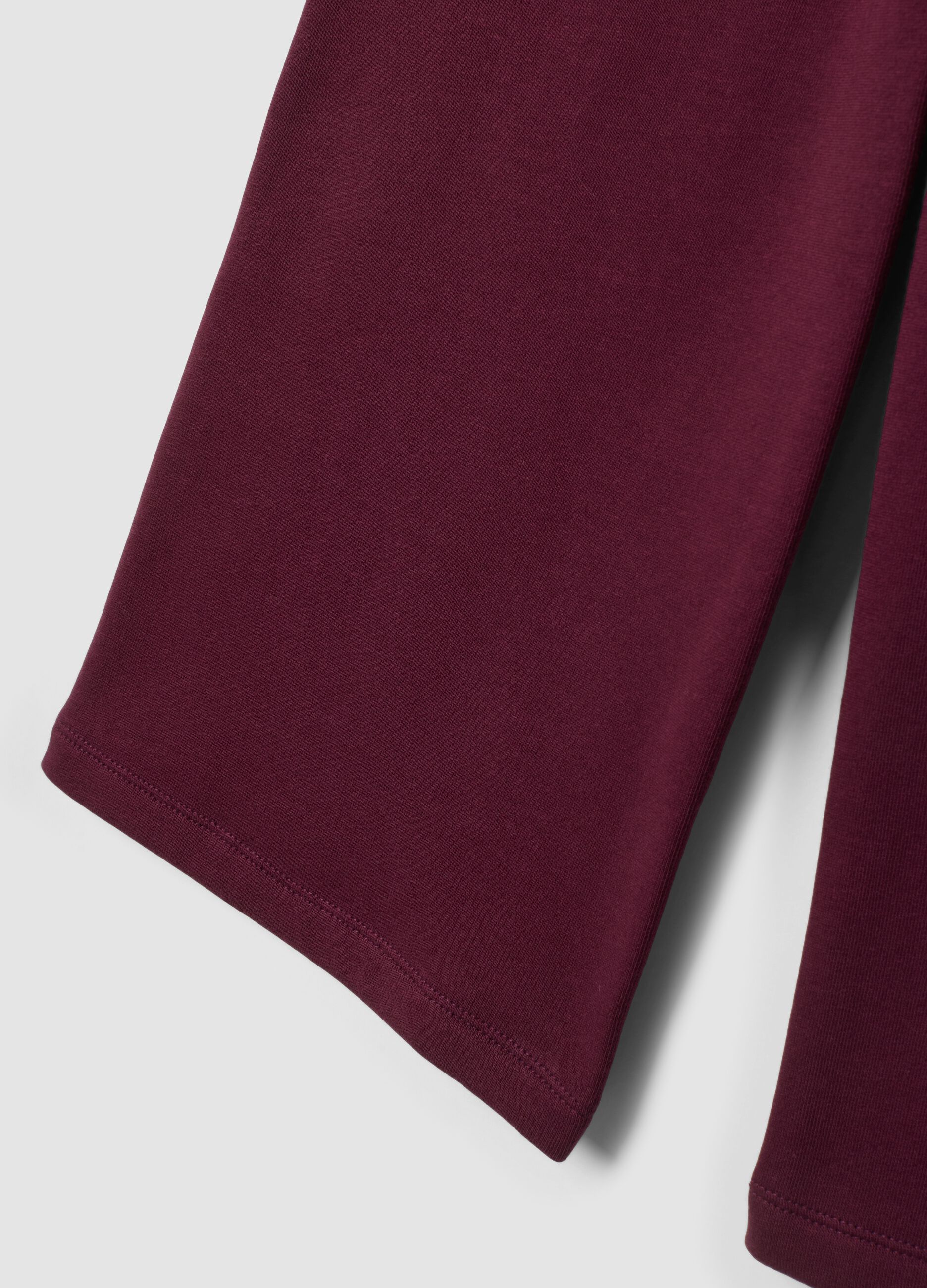Pantaloni viola in puro cotone a gamba ampia