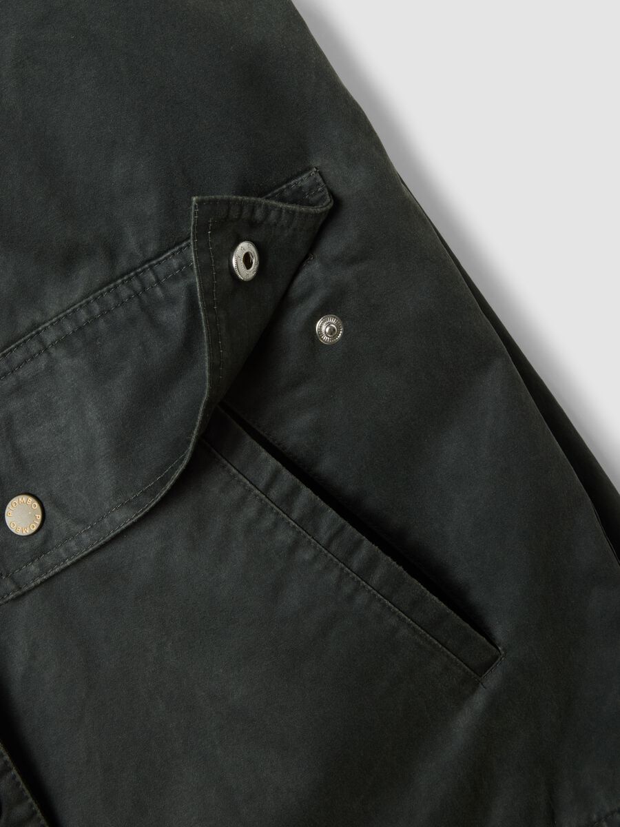 Green cotton-blend parka with velvet collar_1