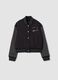 Black and grey cotton-blend varsity jacket, regular fit_0