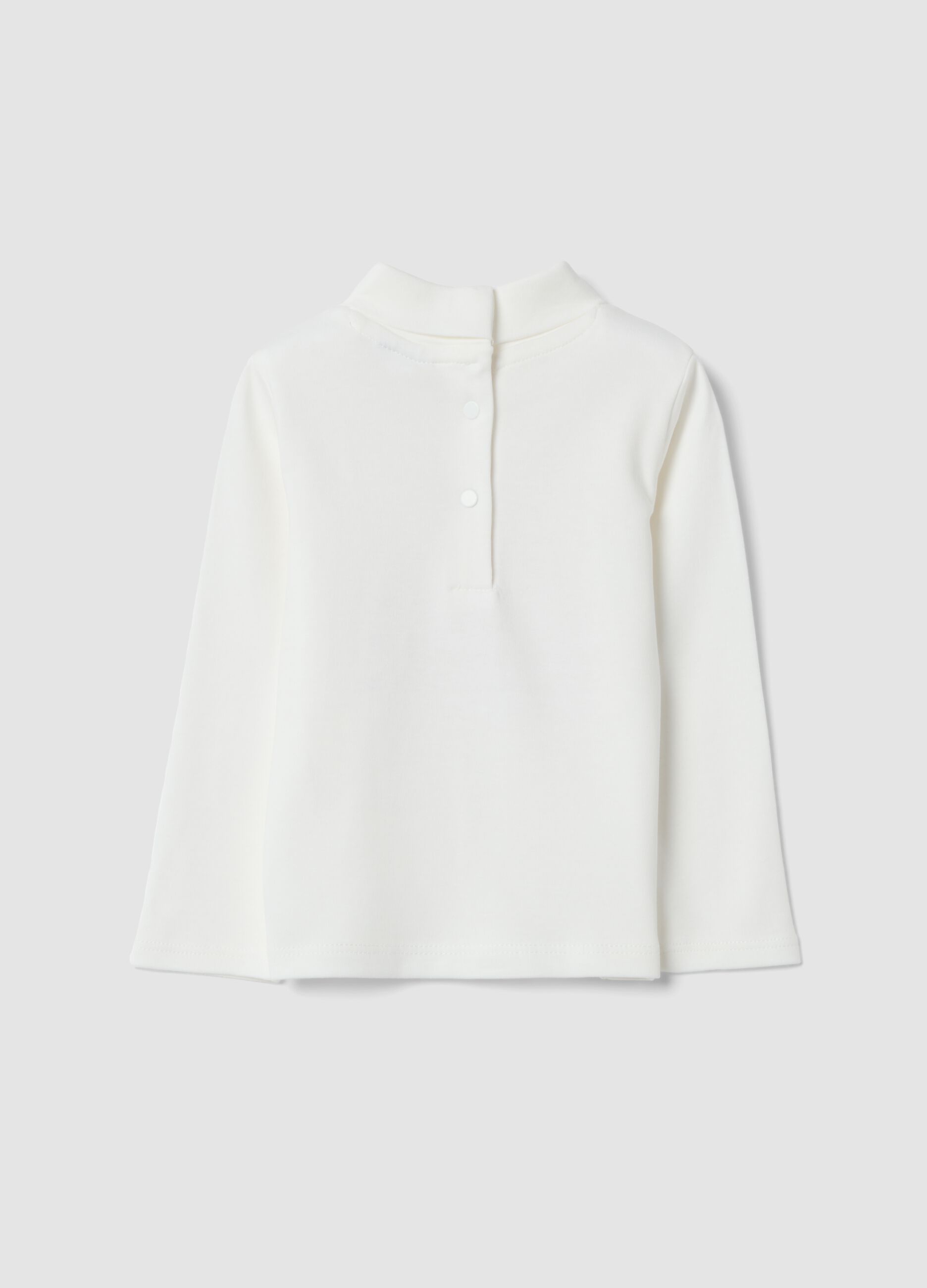White pure cotton T-shirt with teddy bear print