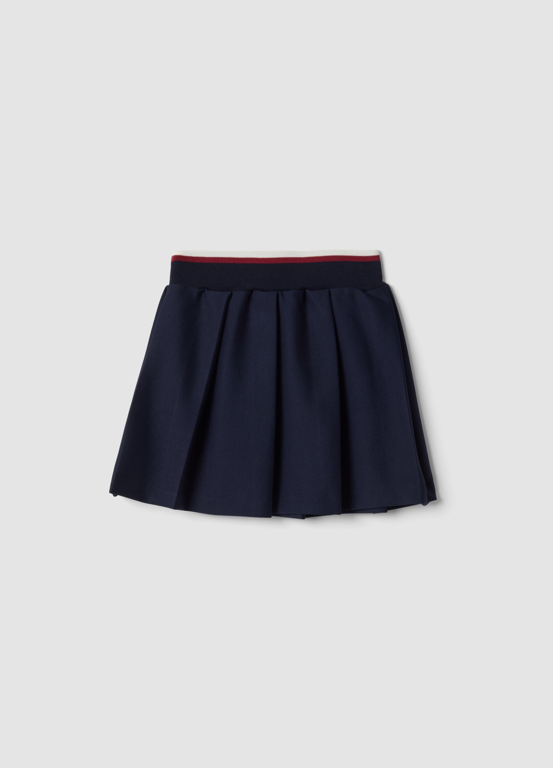 Blue stretch viscose skirt with elasticated waist for girls