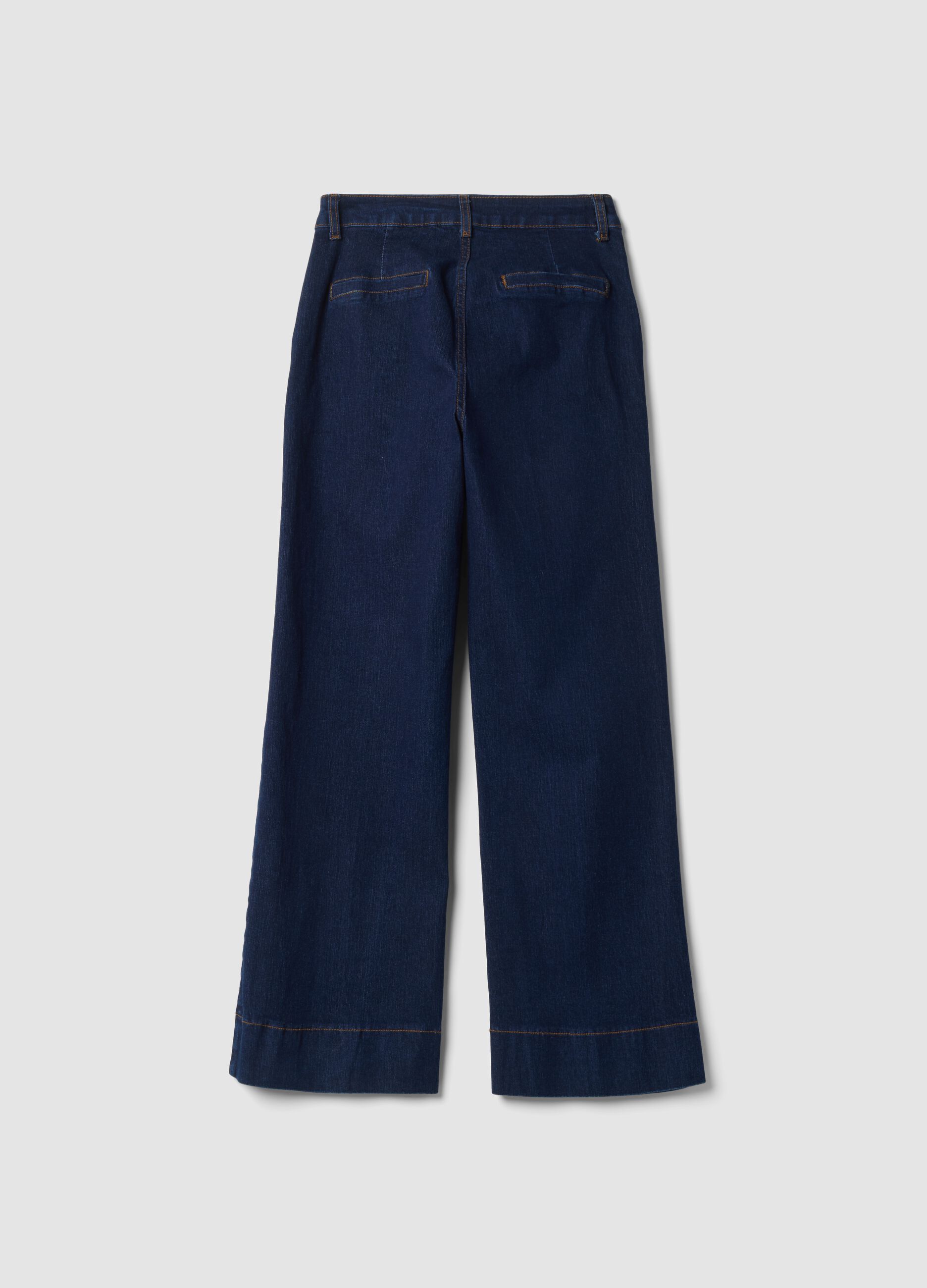 Regular-fit stretch cotton denim trousers