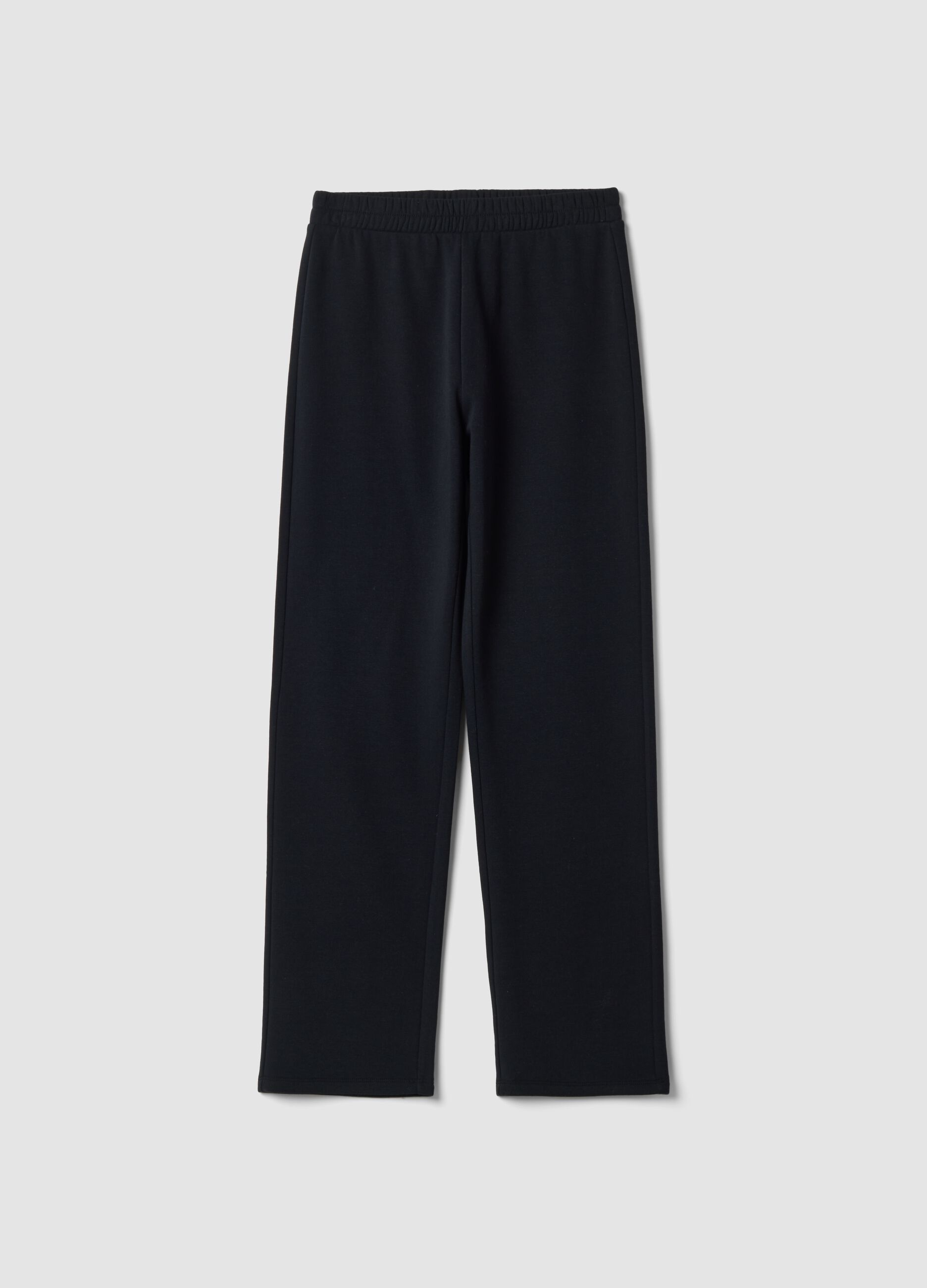 Black cotton-blend joggers with elasticated waistband, regular fit
