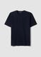 Blue pure cotton jersey T-shirt with crew neck, relaxed fit_0