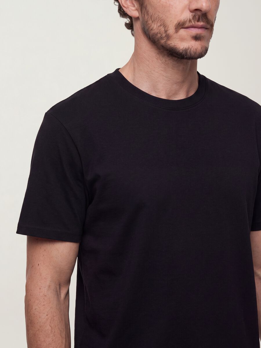 Black The Iconic Tee T-shirt in pure cotton, short sleeves, relaxed fit_1