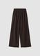 Dark brown pure cotton regular-fit trousers_0