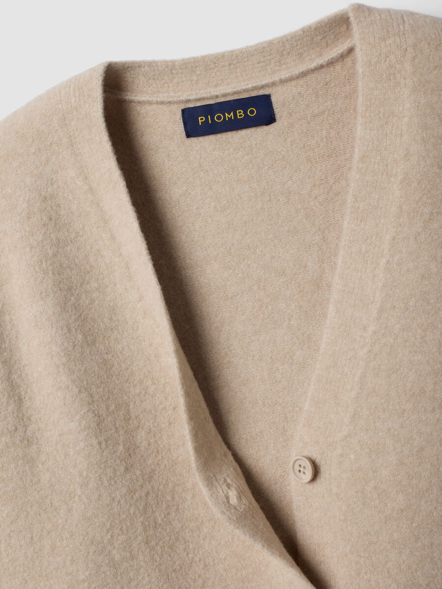 كارديغان بيج من صوف مطاطي بياقة V عميقة_6