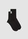 Black ribbed stretch-cotton socks_0