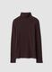 Brown ribbed stretch-cotton crew-neck T-shirt, regular fit_0