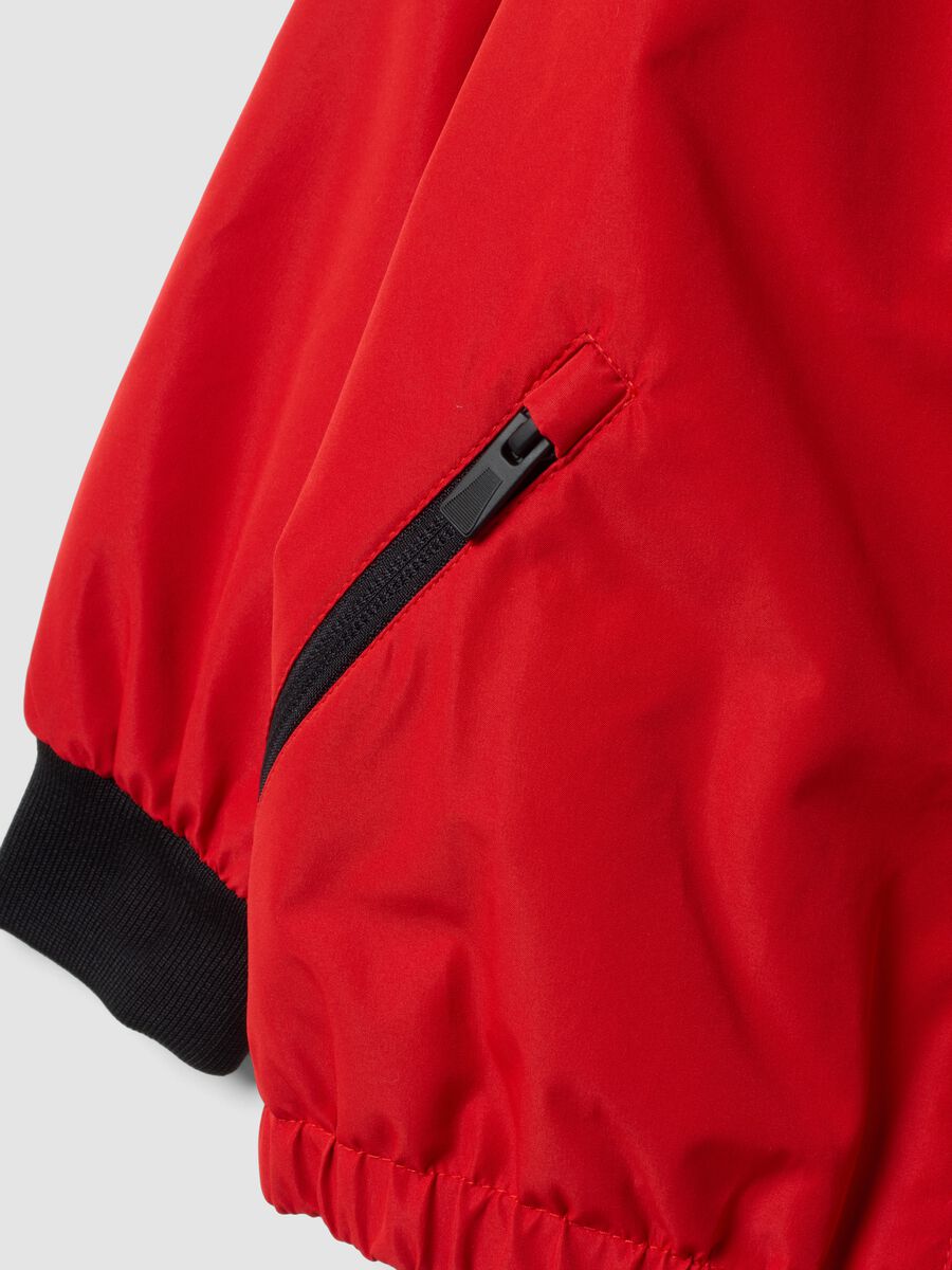 Red rain jacket with hood and zip, Mario Kart print_2