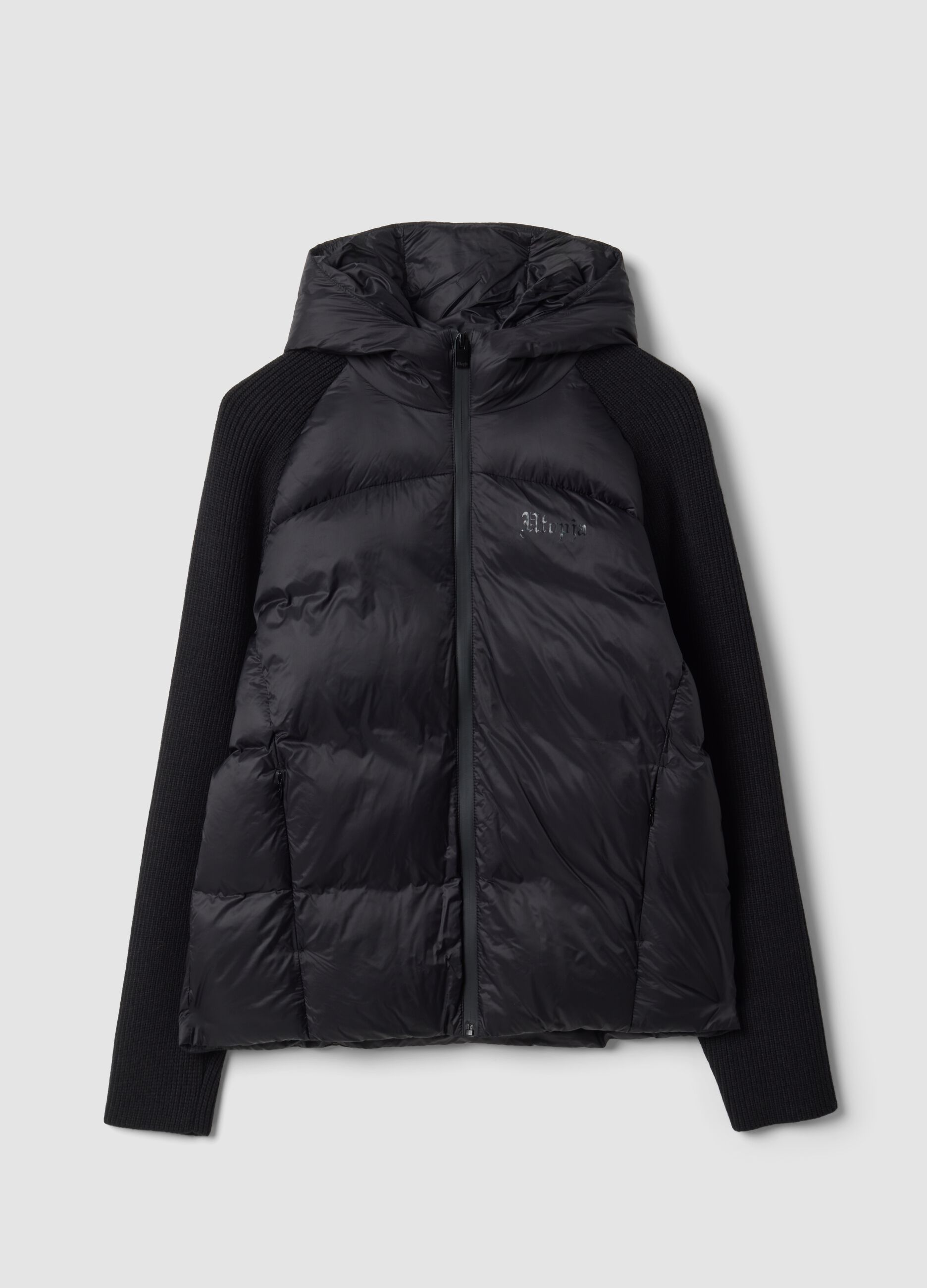 Padded Knit Jacket Black