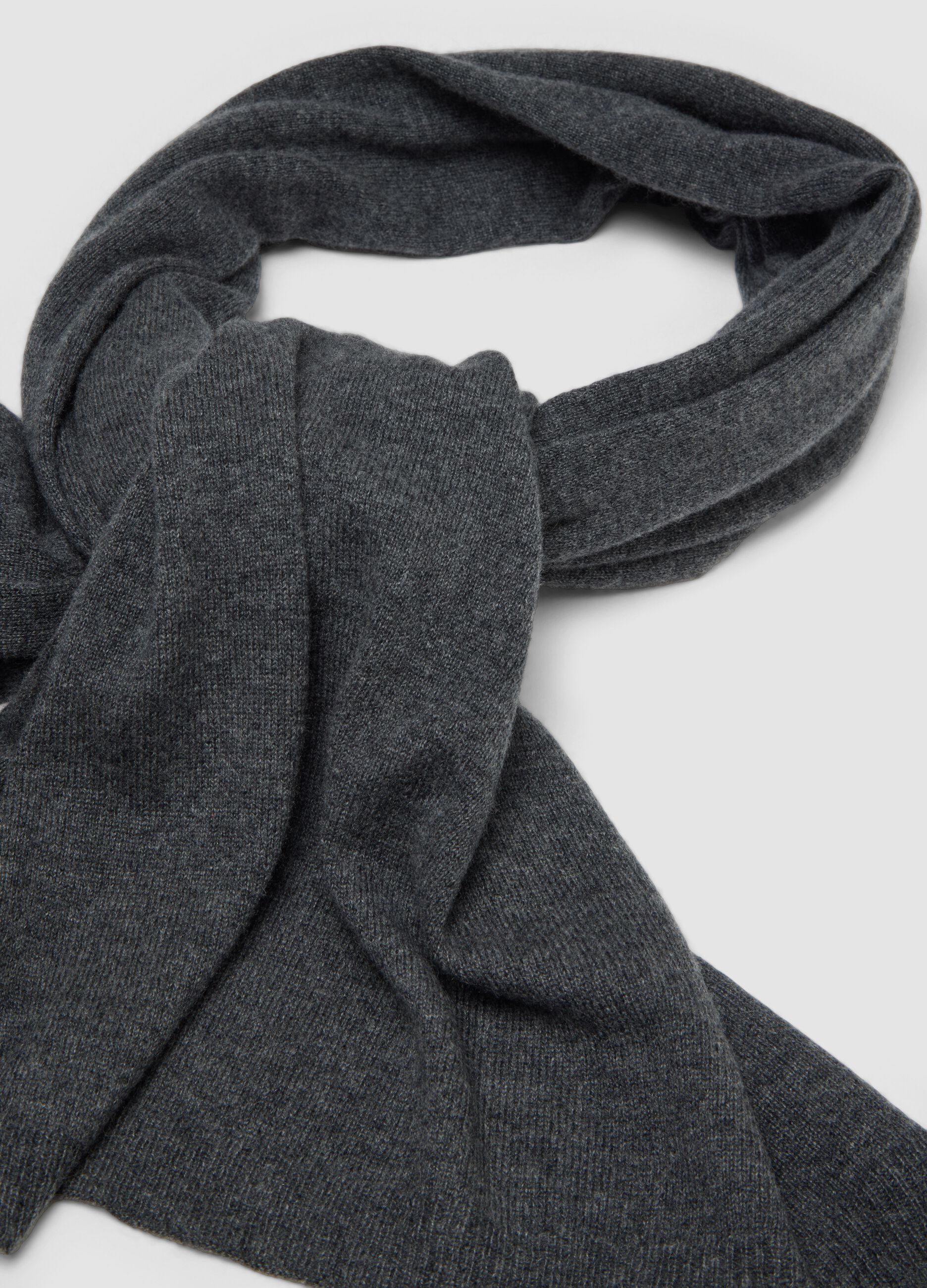 Grey pure cashmere scarf