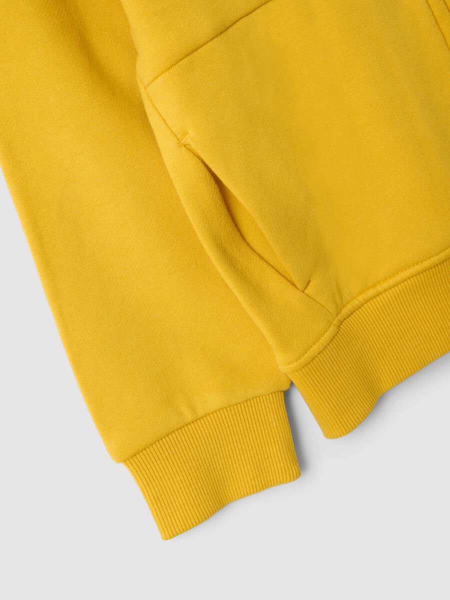 Yellow relaxed-fit hoodie in 100% organic cotton_2
