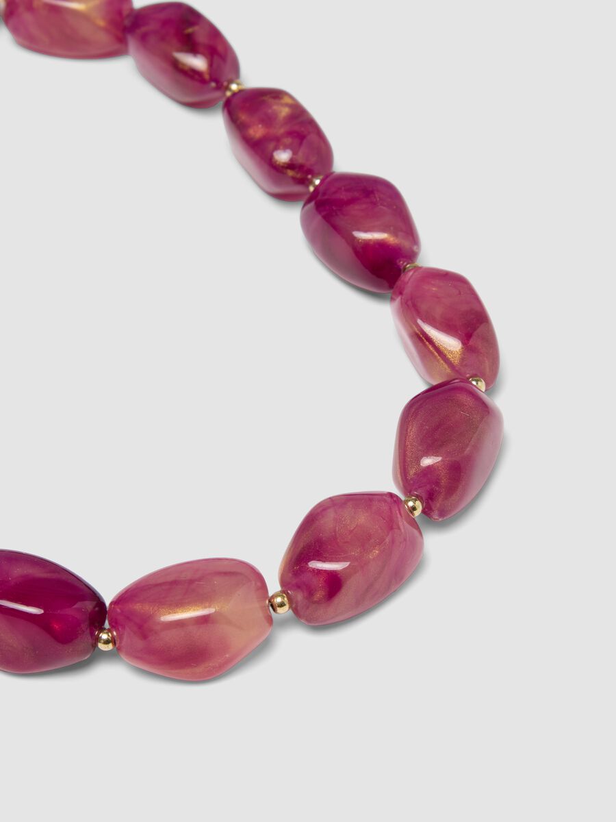 Pink necklace with irregular stones_1