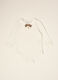 White organic stretch cotton baby bodysuit with bow_0