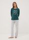 بيجاما خضراء بياقة مستديرة من قطن عضوي خالص_1