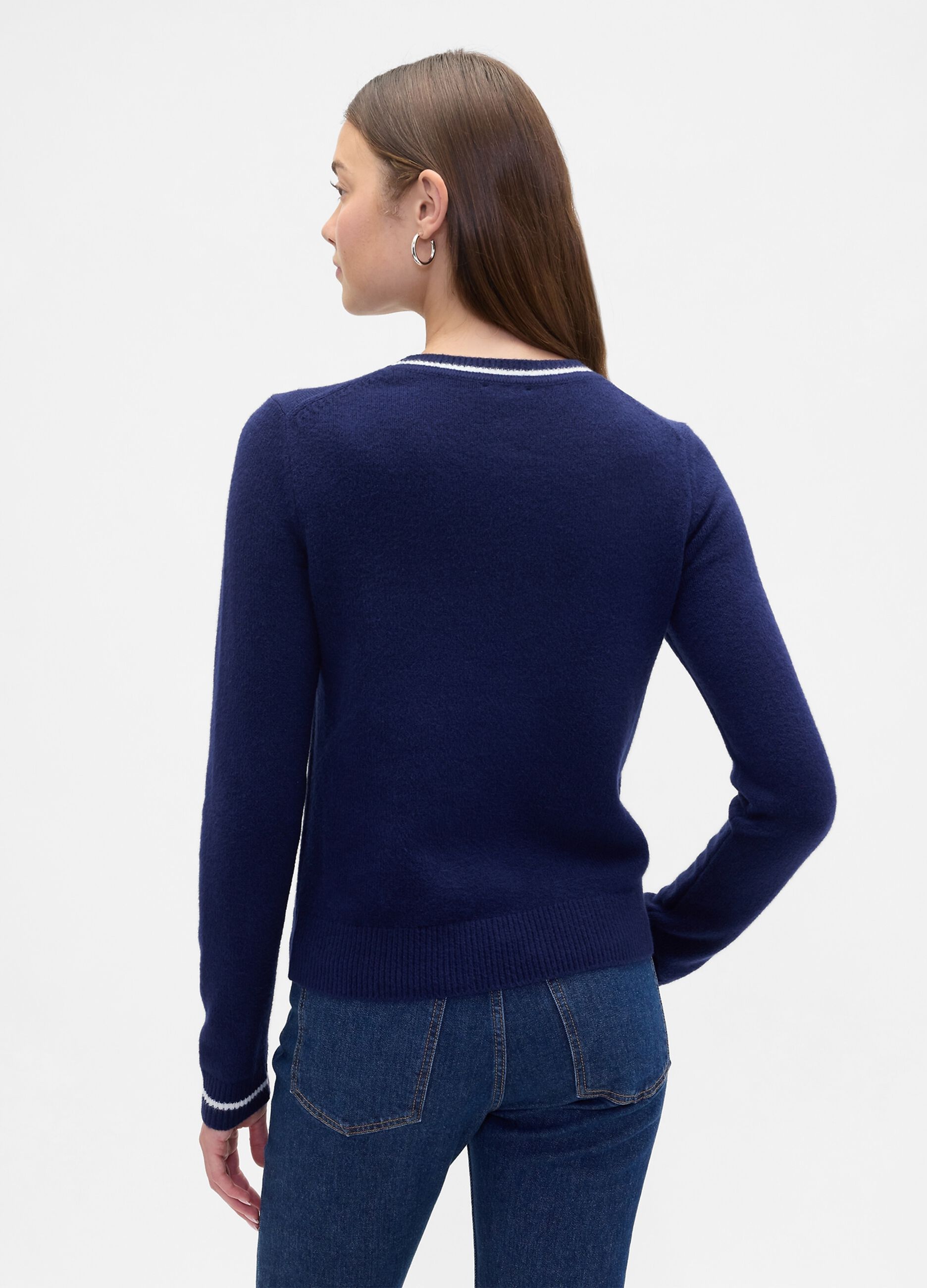 Blue Cotton Blend Jumper