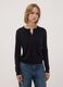 Black crew-neck regular-fit cardigan with buttons_2