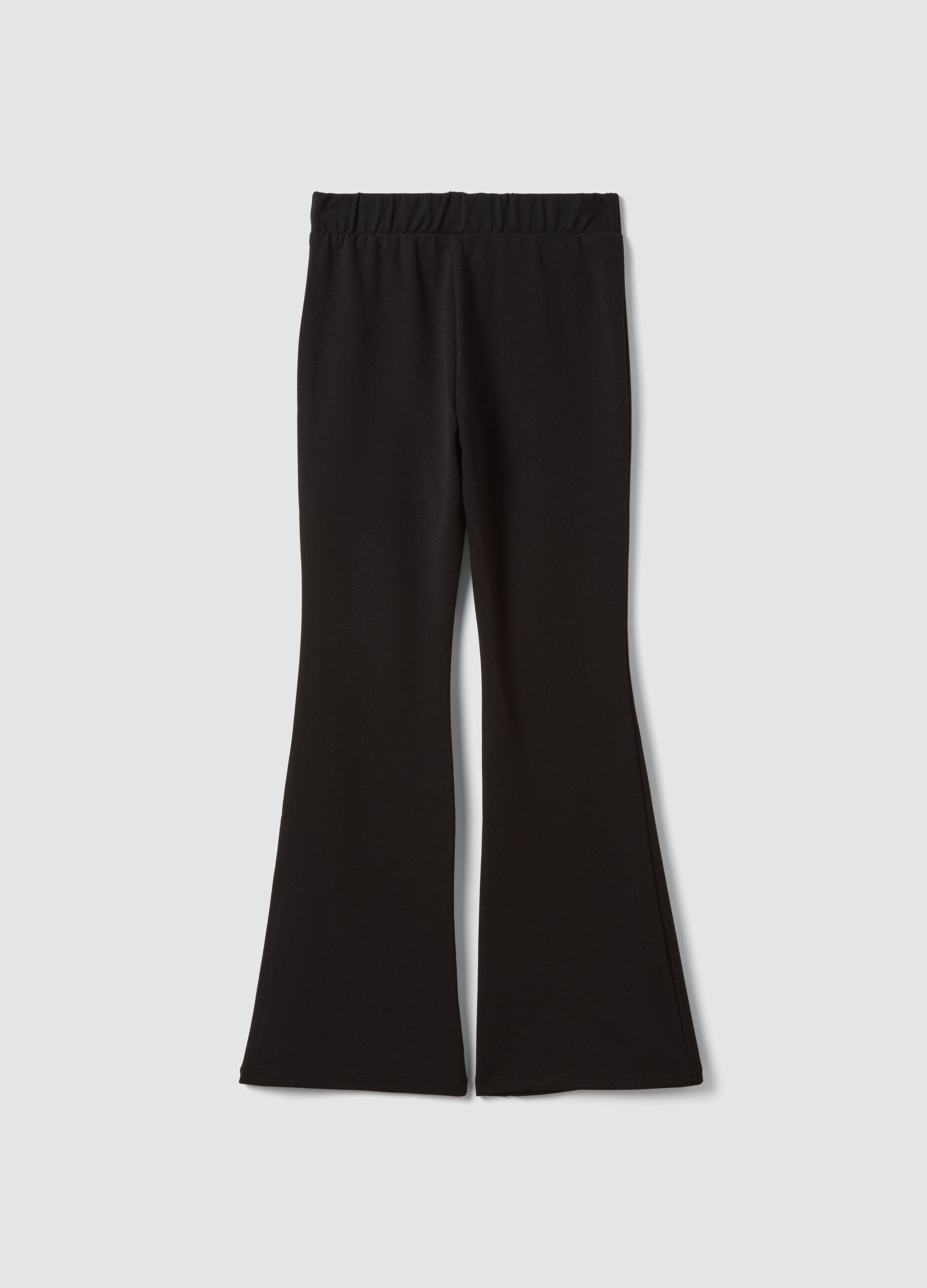 Pantaloni neri flare in viscosa elasticizzato