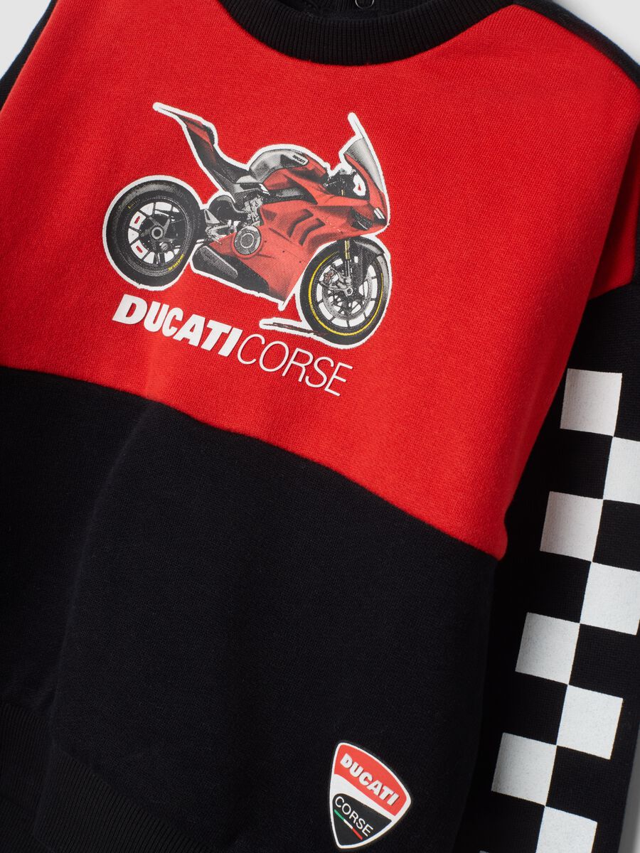 Red and black pure cotton Ducati-themed set, oversized fit_2